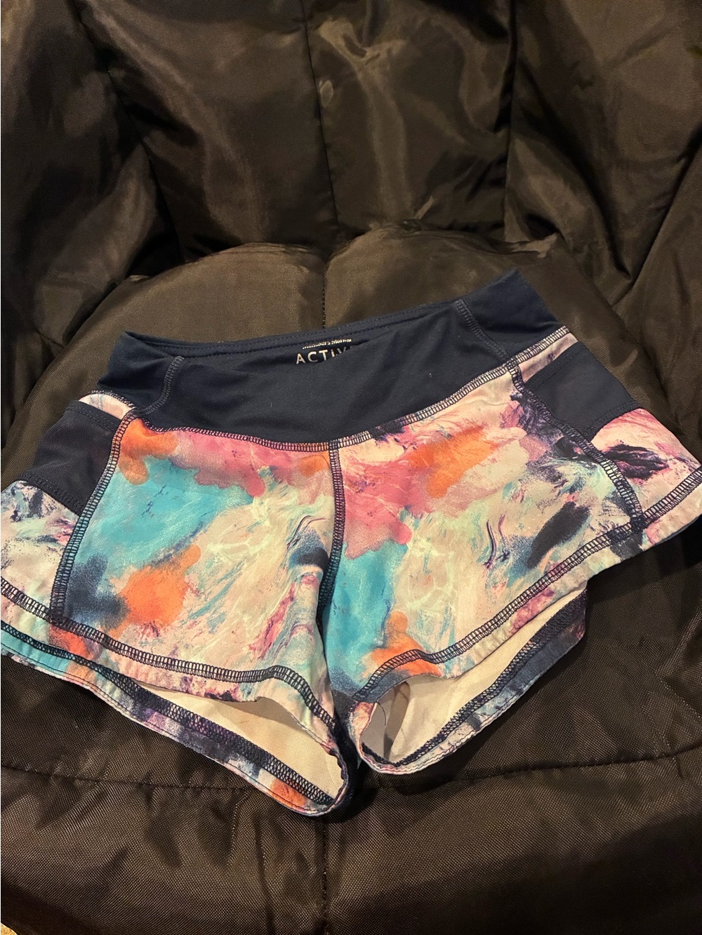 Members Mark Active Girls Multicolor Watercolor Print Performance Shorts